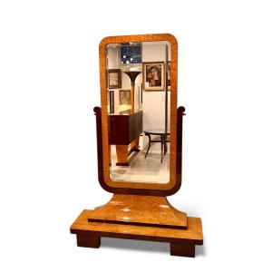 Large Art Deco Period Psyche Mirror, France, 1920s